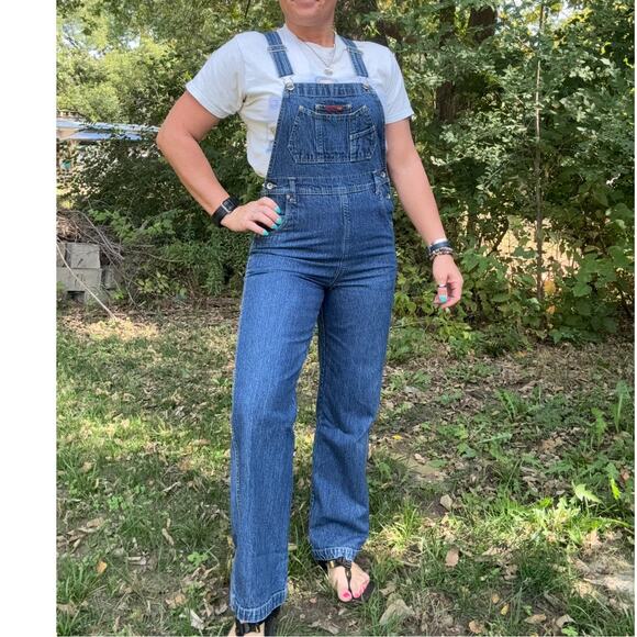 Vintage 1990s No Excuses Blue Denim Jean Overalls SMALL - Picture 1 of 12
